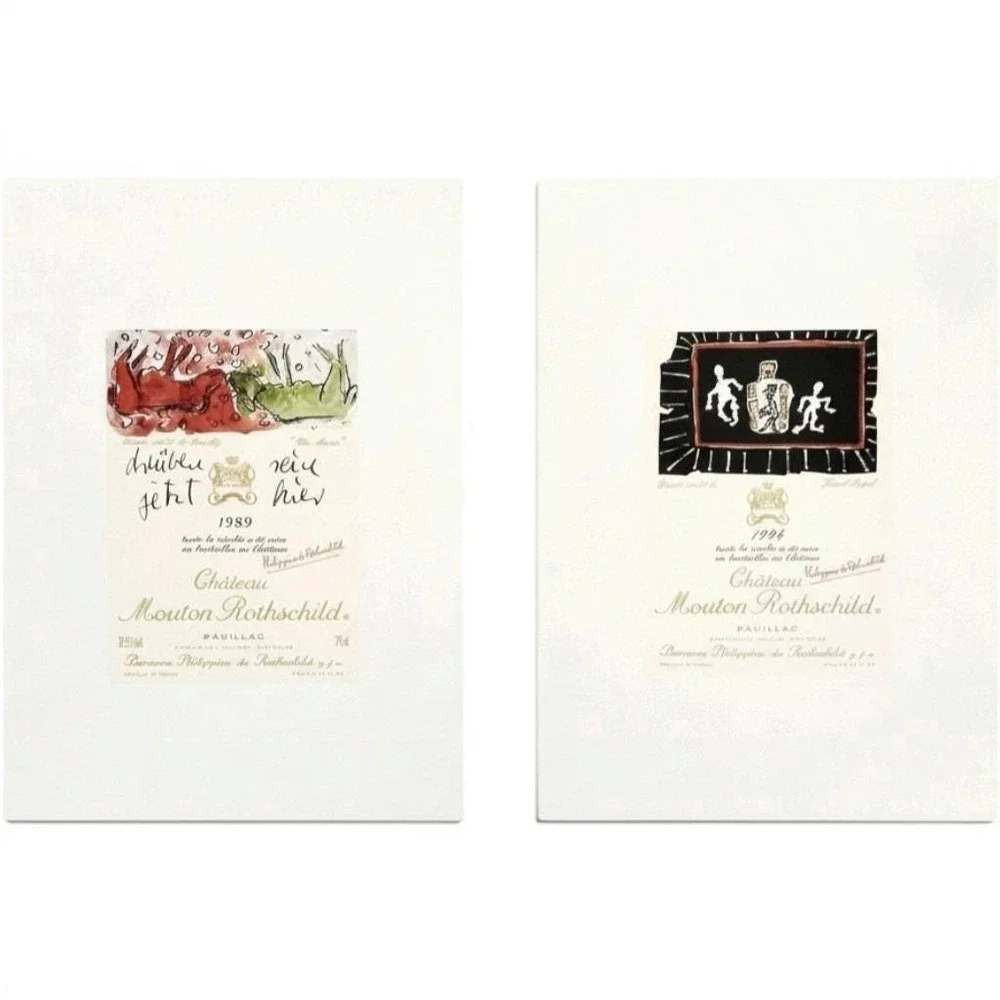 Chateau Mouton Rothschild Artist Wine Label Prints 1989 1994 Baselitz Appel
